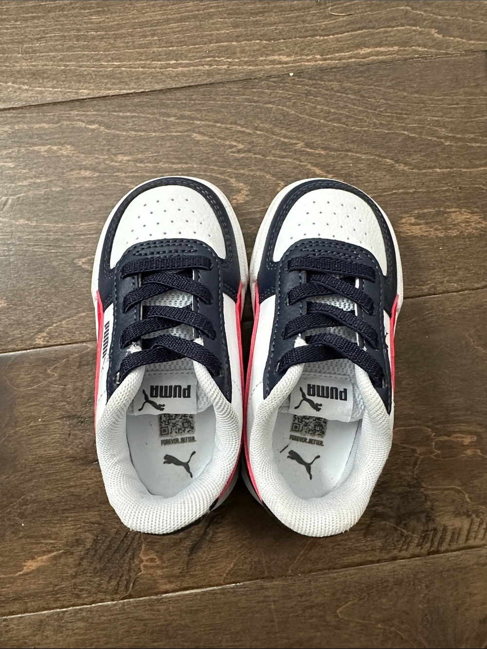 Puma Kids Navy White red Low-Top Sneakers